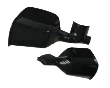 JEU DE PROTEGE-MAINS BLANC POUR MOTO AVEC FREIN A DISQUE (MAITRE-CYLINDRE ROND)
